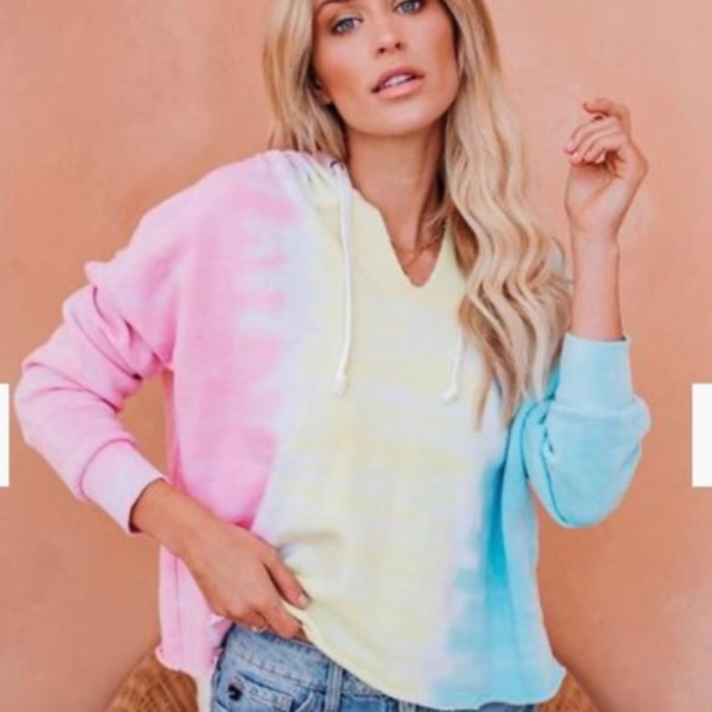 VICI Tie Dye V Neck Hoodie